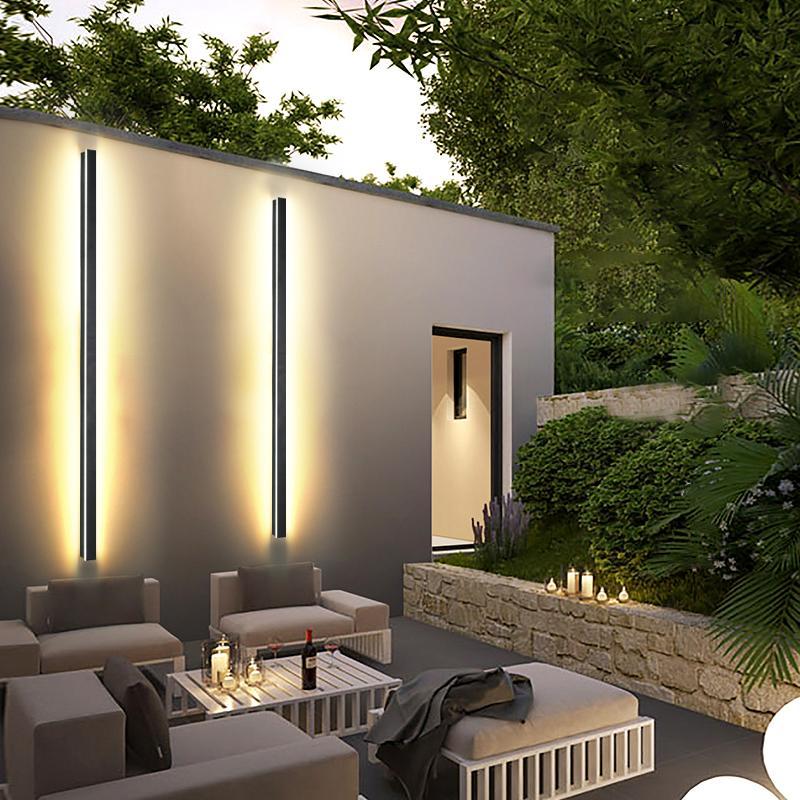 Axis Linear Outdoor Wall Sconce | IP65 Black LED Bar 40-78 in