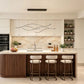 Crescent Wave LED Pendant Light | Linear Kitchen Island Chandelier