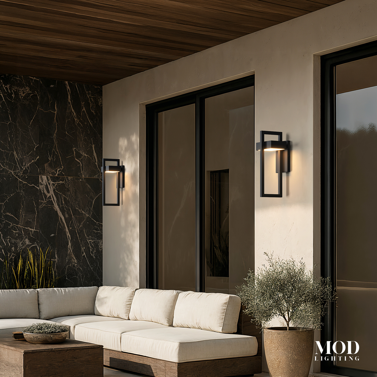 Vesper Outdoor Wall Sconce | IP65 Black Stainless Steel LED