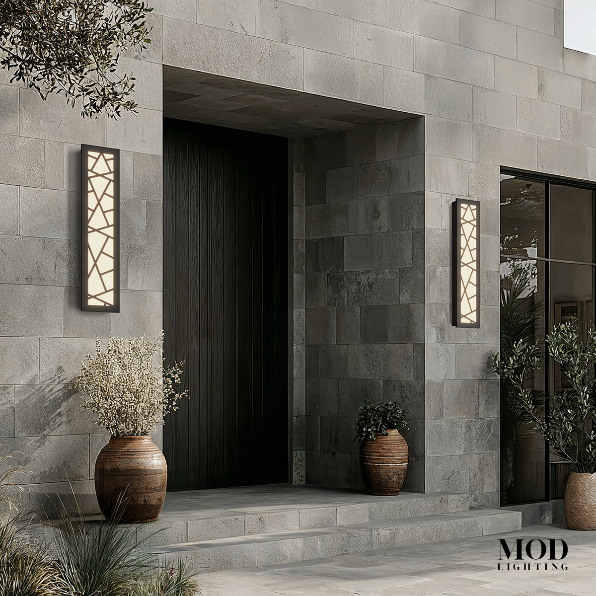 Meridian Linear Outdoor Wall Light | Black LED Bar 12-94 in