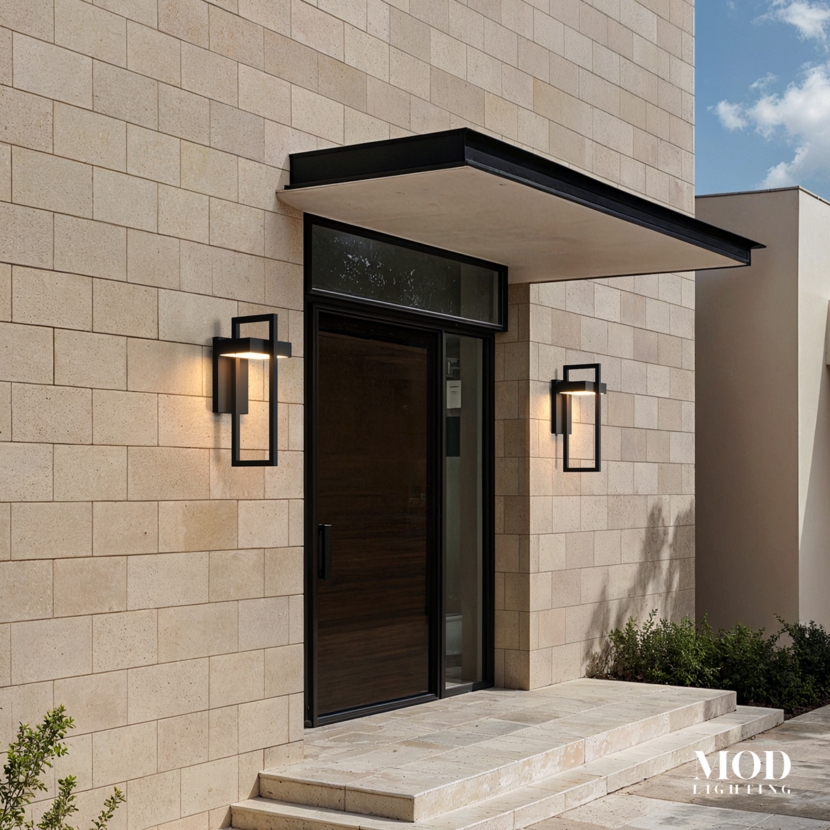 Vesper Outdoor Wall Sconce | IP65 Black Stainless Steel LED