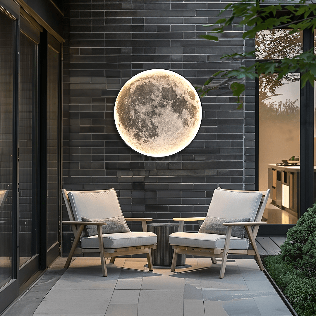 Orbis Moon Light | Round LED Outdoor Wall & Ceiling Disc 24-39 in