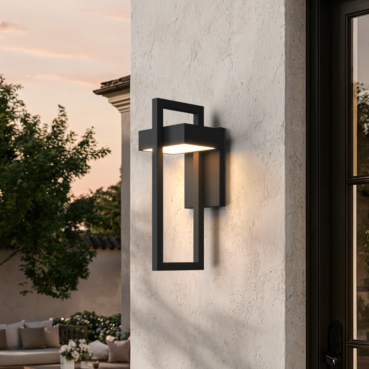Vesper Outdoor Wall Sconce | IP65 Black Stainless Steel LED
