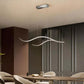 Crescent Wave LED Pendant Light | Linear Kitchen Island Chandelier