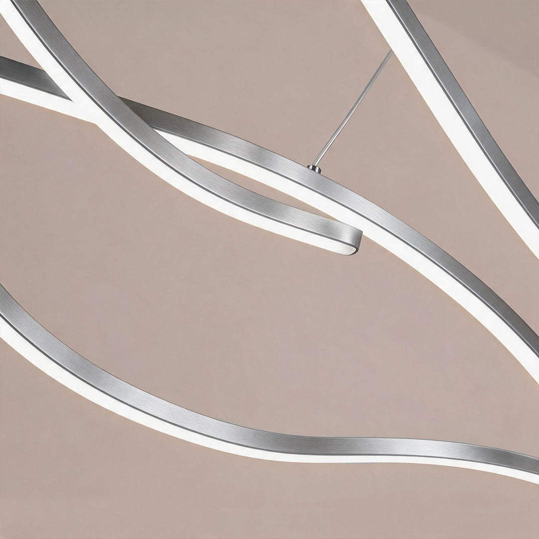 Crescent Wave LED Pendant Light | Linear Kitchen Island Chandelier