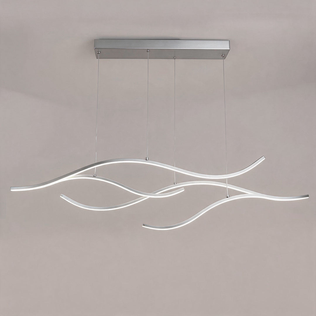 Crescent Wave LED Pendant Light | Linear Kitchen Island Chandelier