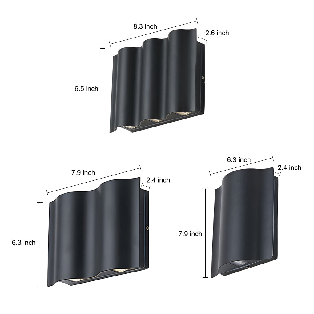 Onda Up & Down Outdoor Wall Light | Wavy Die-Cast Aluminum LED