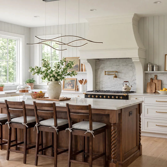 Crescent Wave LED Pendant Light | Linear Kitchen Island Chandelier