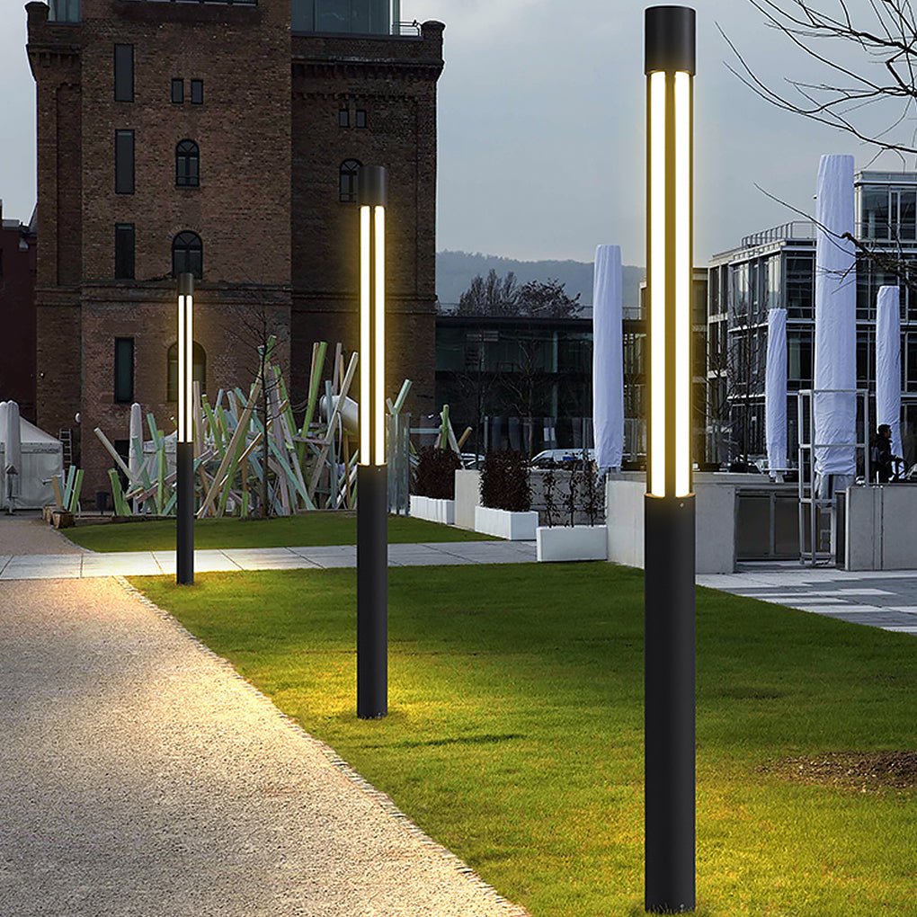 Stele LED Bollard Light | Cylindrical Black IP65 Path Light