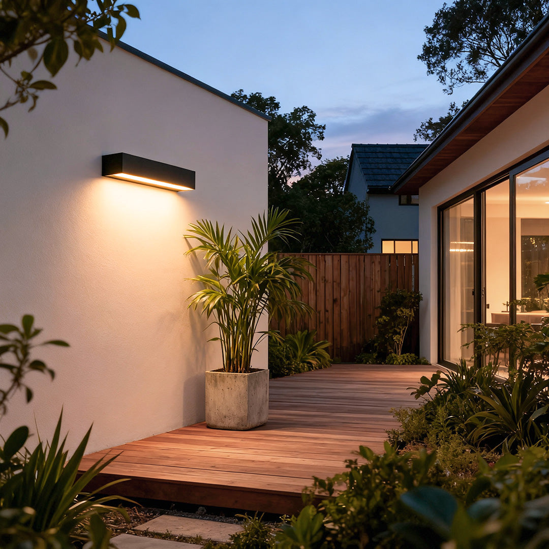 Lintel Linear Porch Light | IP65 Black LED Entry Wall Bar