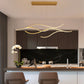Crescent Wave LED Pendant Light | Linear Kitchen Island Chandelier