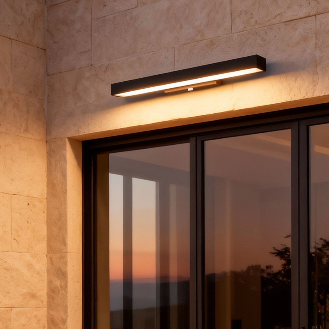 Argus Linear Outdoor Wall Light | IP65 Motion Sensor LED Black