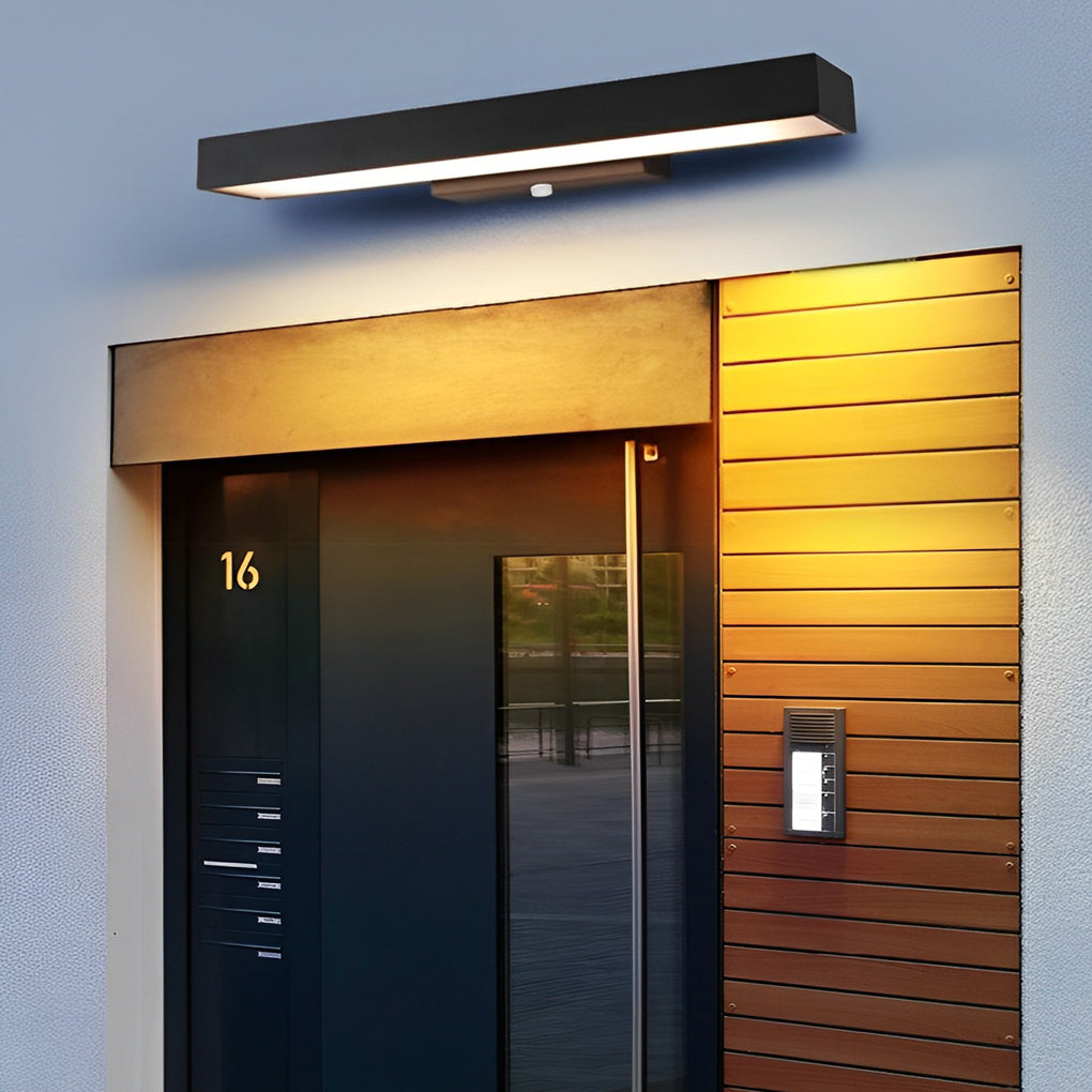 Argus Linear Outdoor Wall Light | IP65 Motion Sensor LED Black