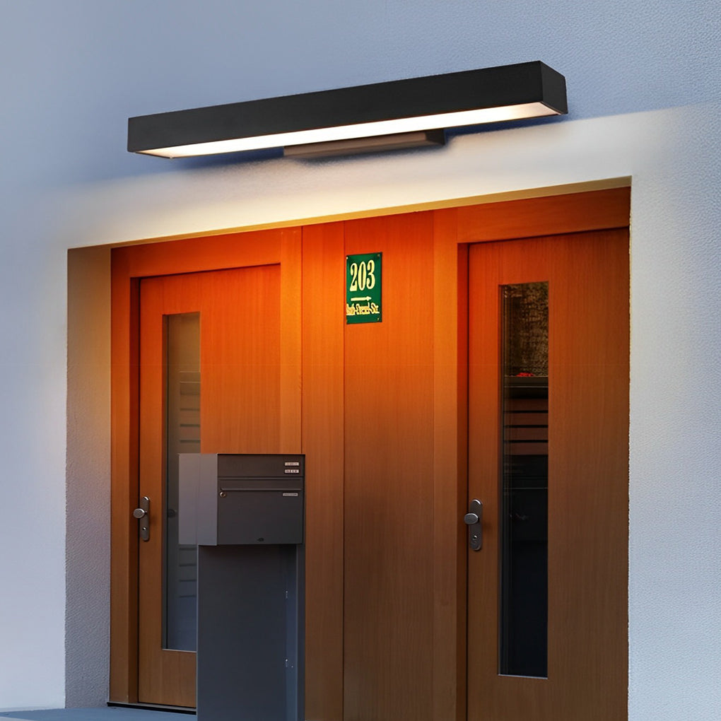 Argus Linear Outdoor Wall Light | IP65 Motion Sensor LED Black