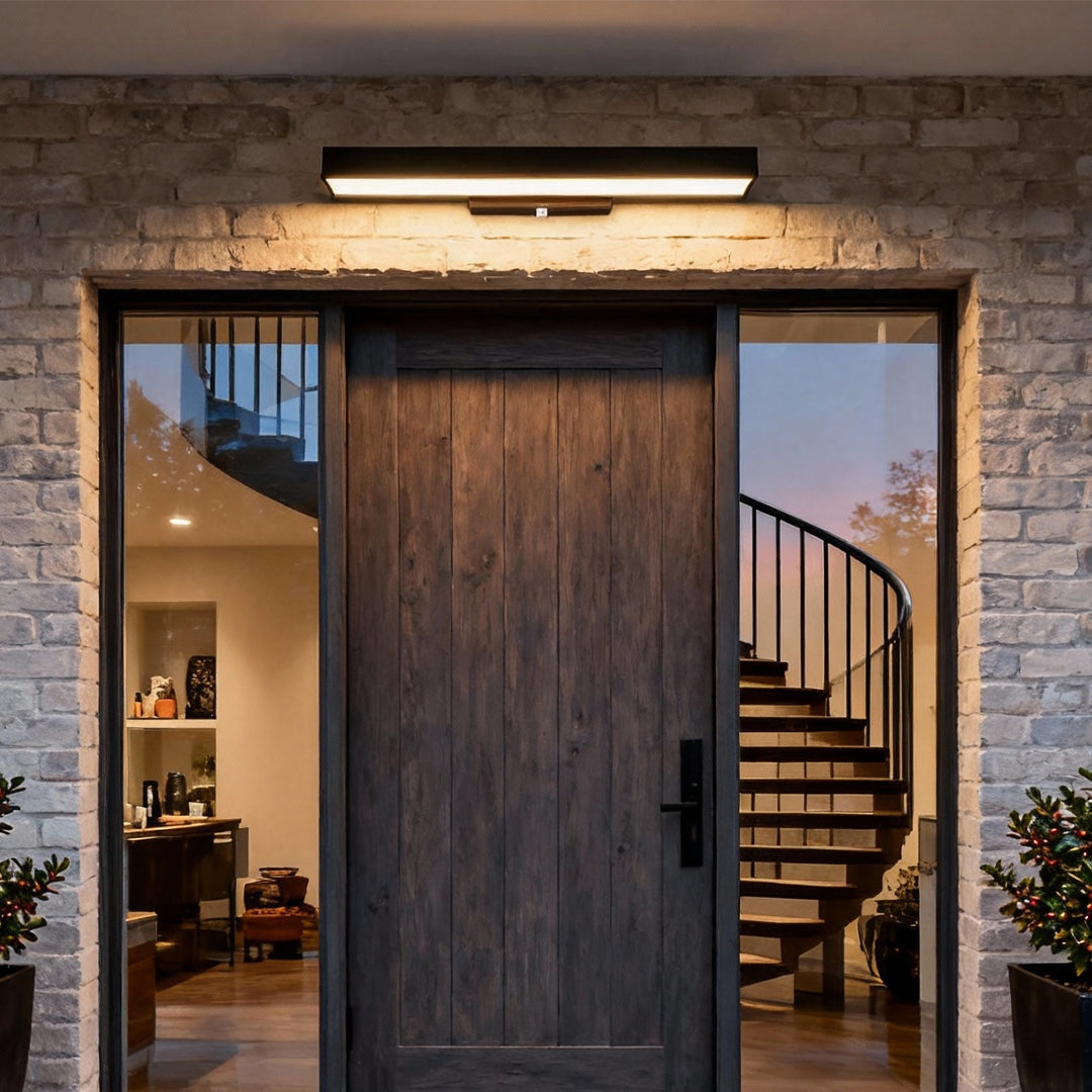Argus Linear Outdoor Wall Light | IP65 Motion Sensor LED Black