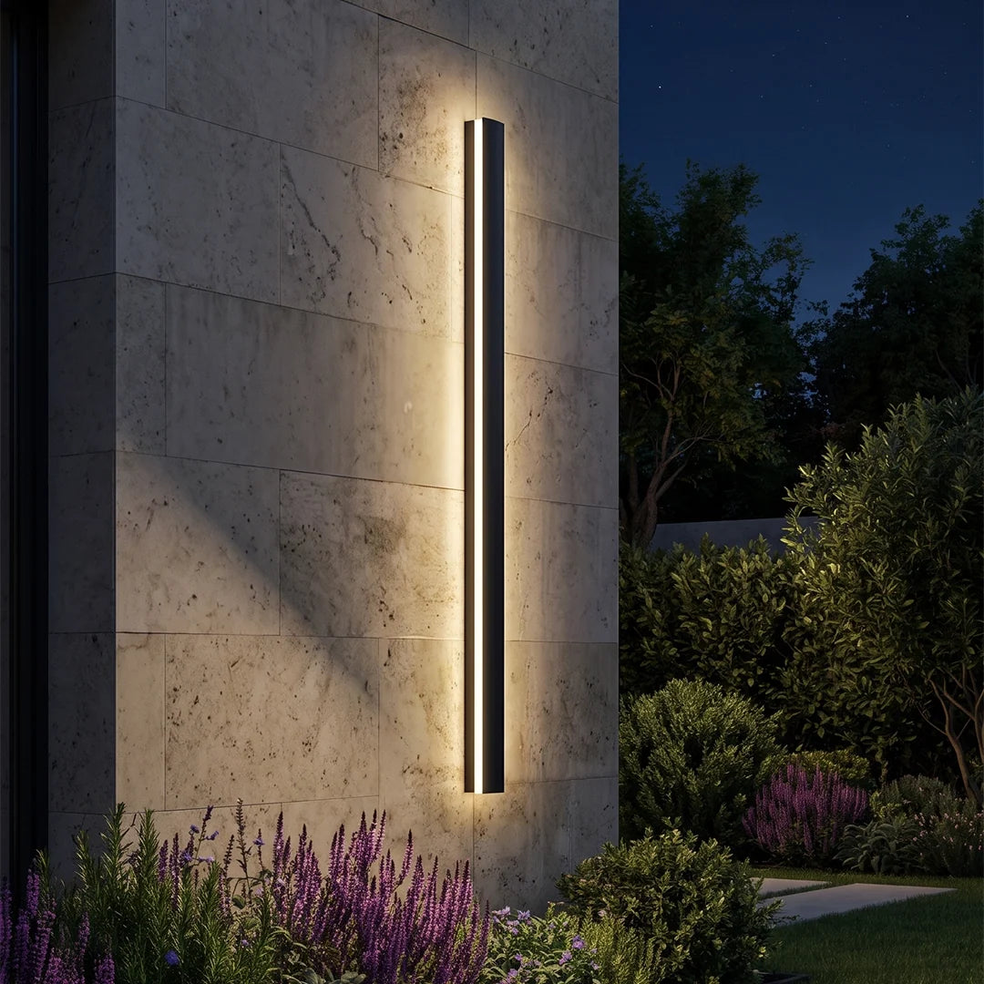 Axis Linear Outdoor Wall Sconce | IP65 Black LED Bar 40-78 in