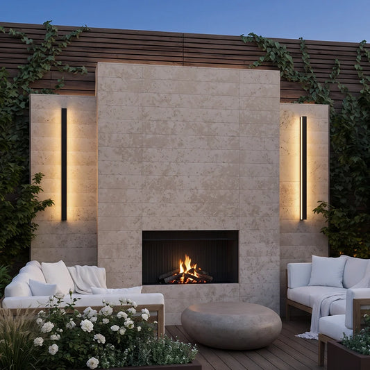 Axis Linear Outdoor Wall Sconce | IP65 Black LED Bar 40-78 in