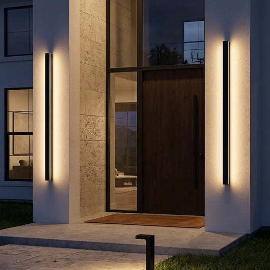 Axis Linear Outdoor Wall Sconce | IP65 Black LED Bar 40-78 in