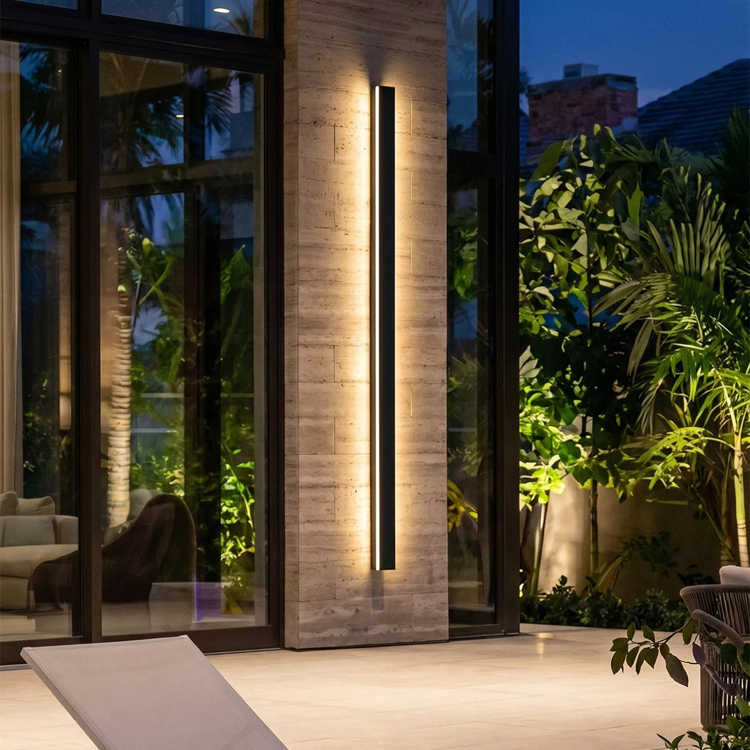 Axis Linear Outdoor Wall Sconce | IP65 Black LED Bar 40-78 in