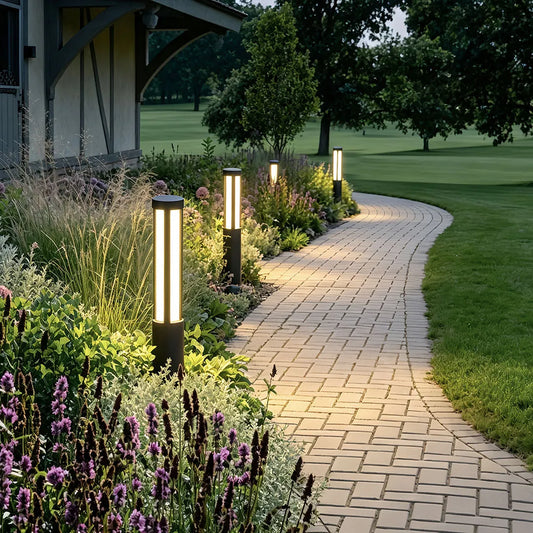 Stele LED Bollard Light | Cylindrical Black IP65 Path Light