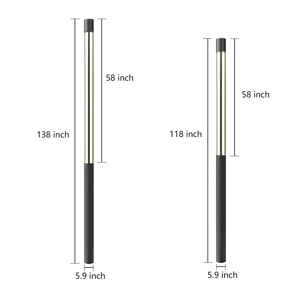 Stele LED Bollard Light | Cylindrical Black IP65 Path Light