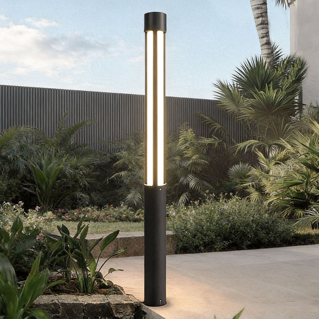 Stele LED Bollard Light | Cylindrical Black IP65 Path Light