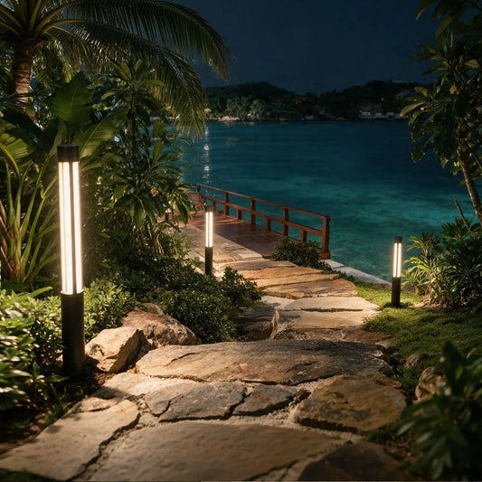 Stele LED Bollard Light | Cylindrical Black IP65 Path Light