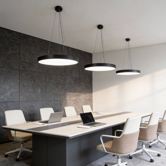 Halo Round LED Pendant Light | Minimalist Metal Ring Ceiling Light
