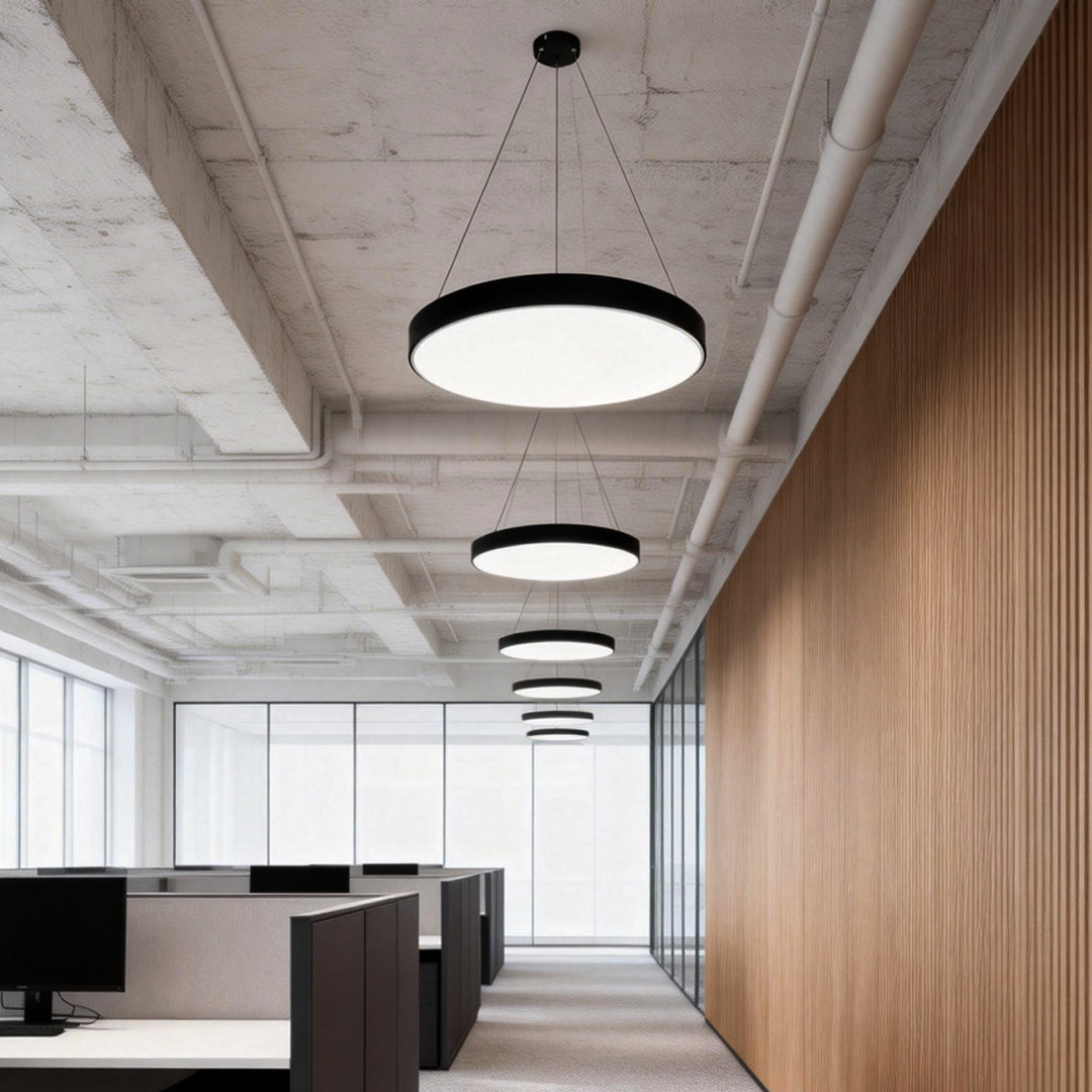 Halo Round LED Pendant Light | Minimalist Metal Ring Ceiling Light