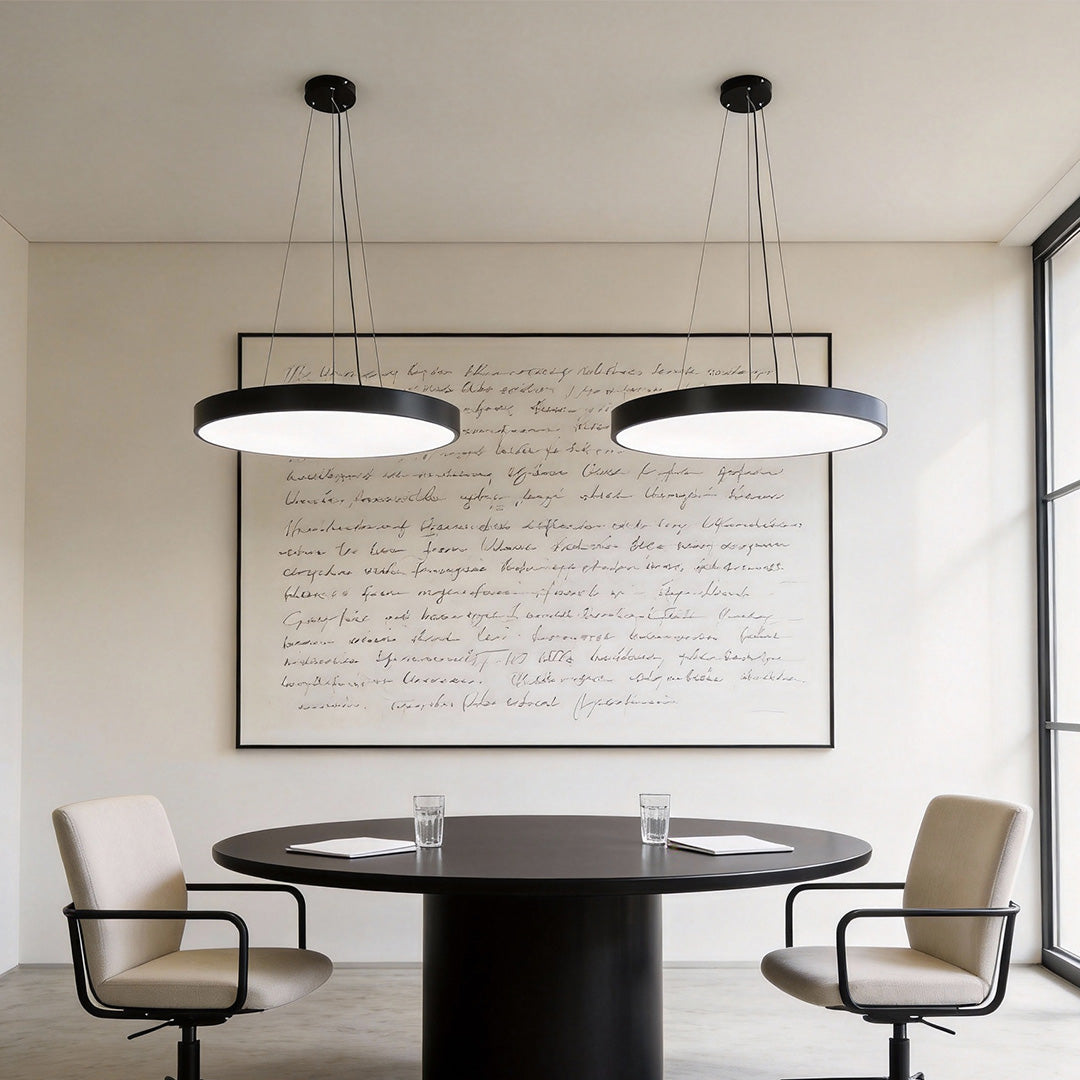 Halo Round LED Pendant Light | Minimalist Metal Ring Ceiling Light