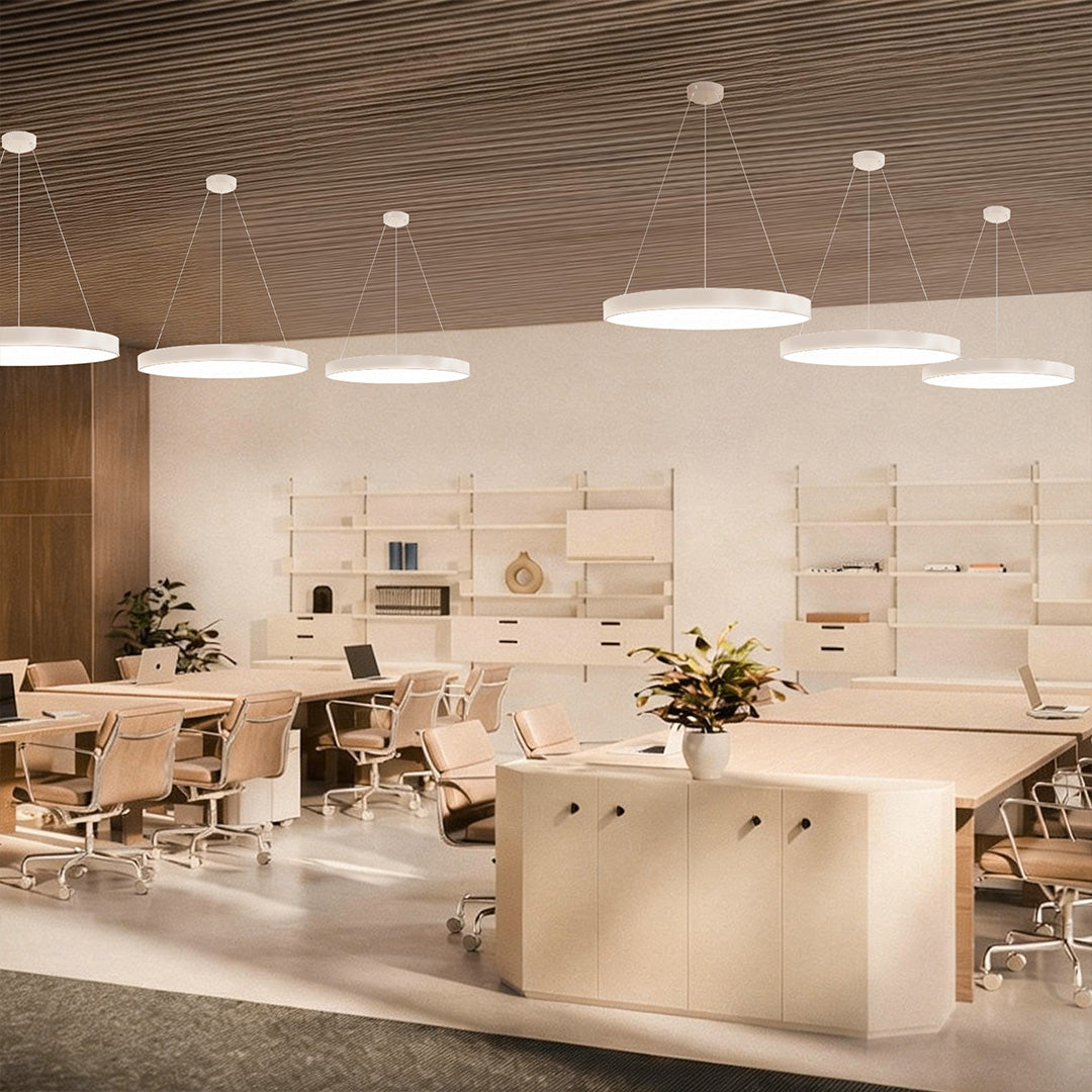 Halo Round LED Pendant Light | Minimalist Metal Ring Ceiling Light