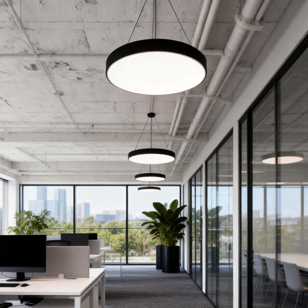 Halo Round LED Pendant Light | Minimalist Metal Ring Ceiling Light