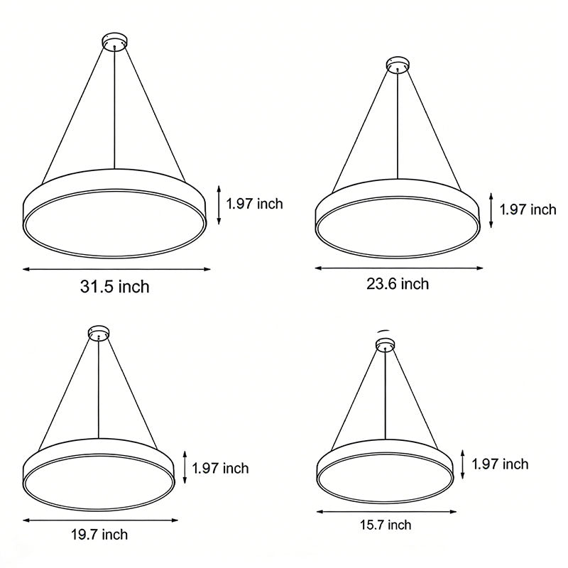 Halo Round LED Pendant Light | Minimalist Metal Ring Ceiling Light