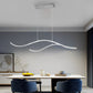 Crescent Wave LED Pendant Light | Linear Kitchen Island Chandelier