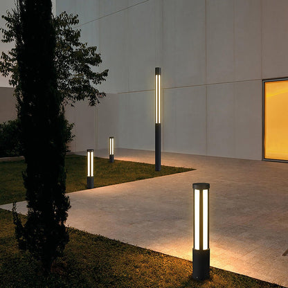 Stele LED Bollard Light | Cylindrical Black IP65 Path Light