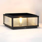 Pharos Ribbed Glass Pillar Light | Solar or Hardwired LED Column