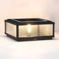 Pharos Ribbed Glass Pillar Light | Solar or Hardwired LED Column