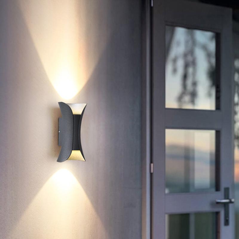Up Down Lighting Wall Lights Modern Curved LED Waterproof Light