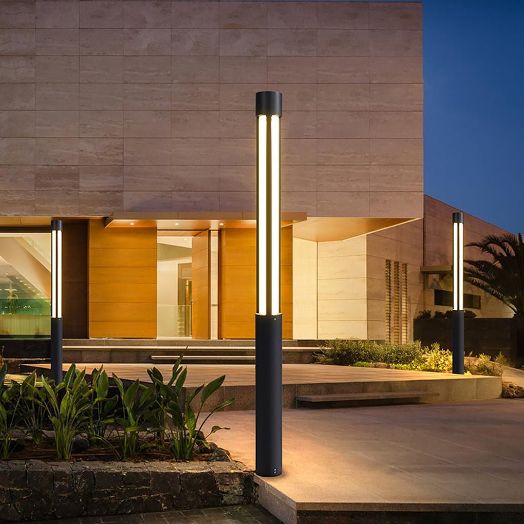 Stele LED Bollard Light | Cylindrical Black IP65 Path Light